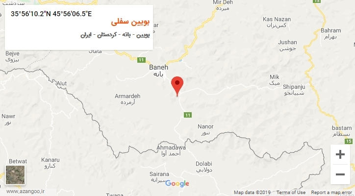 روستای بویین سفلی بر روی نقشه