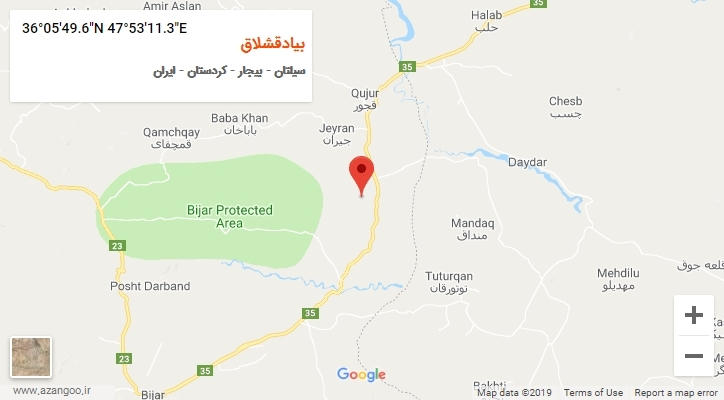 روستای بیادقشلاق بر روی نقشه