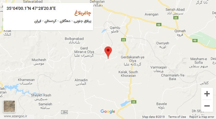 روستای چاغربلاغ بر روی نقشه