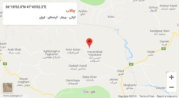 روستای چالاب بر روی نقشه