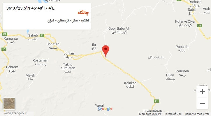 روستای چالگاه بر روی نقشه