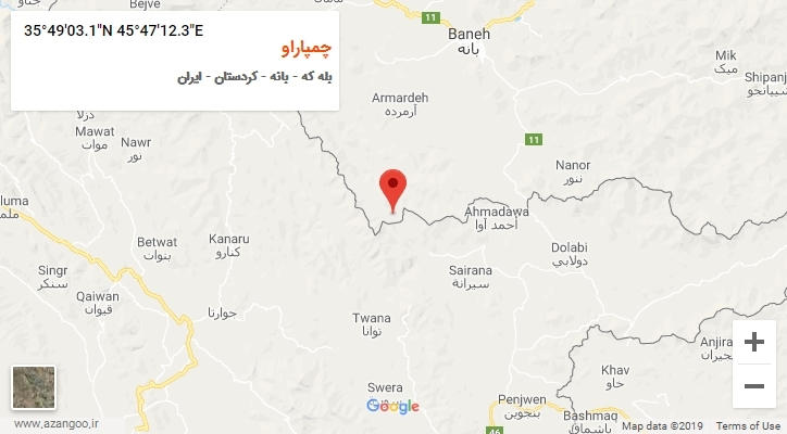 روستای چمپاراو بر روی نقشه
