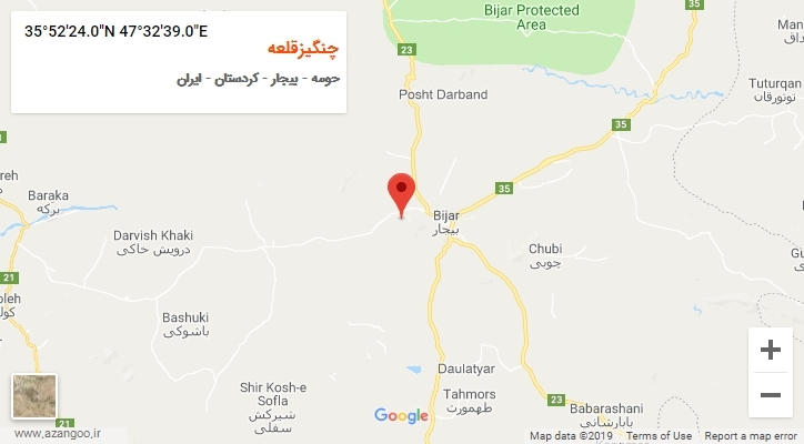 روستای چنگیزقلعه بر روی نقشه