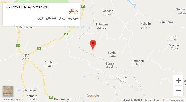 روستای چپقلو بر روی نقشه