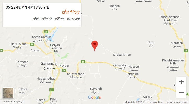 روستای چرخه بیان بر روی نقشه