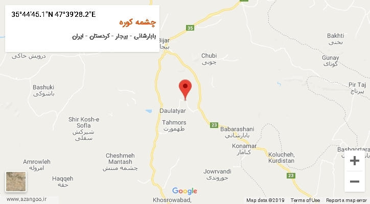 روستای چشمه کوره بر روی نقشه