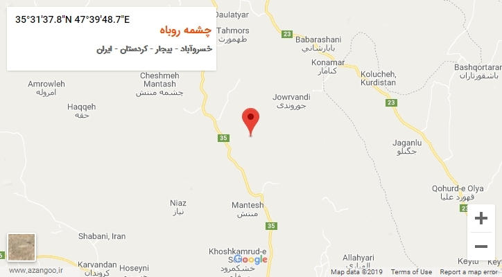 روستای چشمه روباه بر روی نقشه