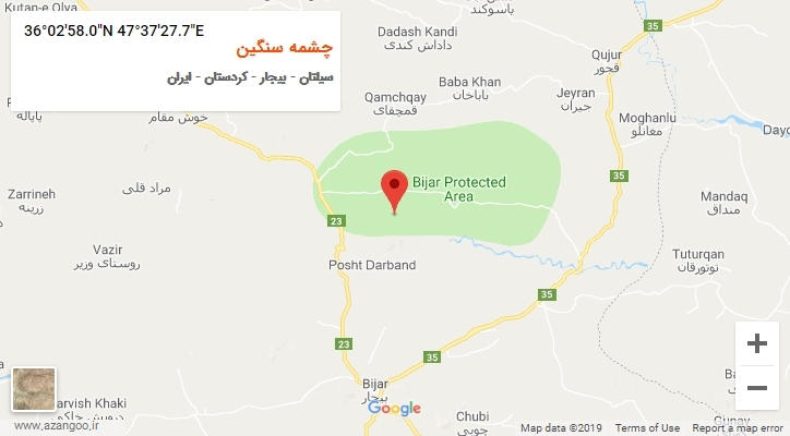 روستای چشمه سنگین بر روی نقشه
