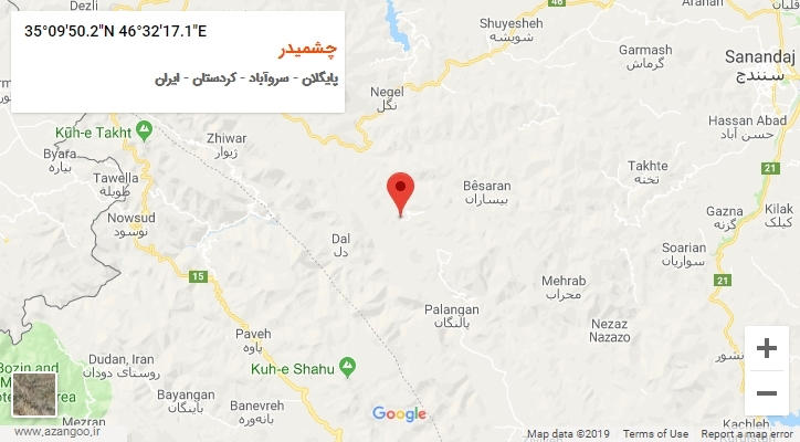 روستای چشمیدر بر روی نقشه