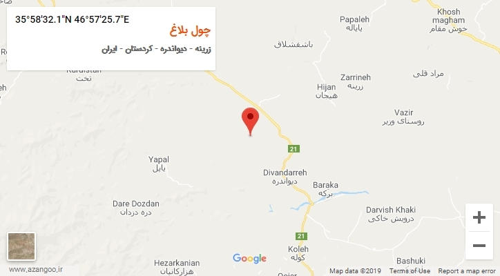 روستای چول بلاغ بر روی نقشه
