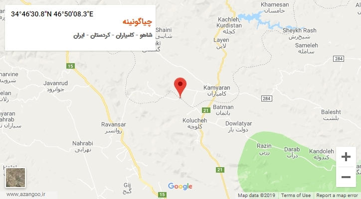 روستای چیاگونینه بر روی نقشه