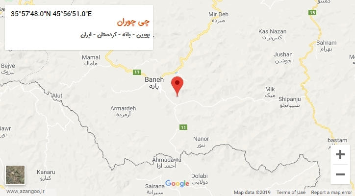 روستای چی چوران بر روی نقشه