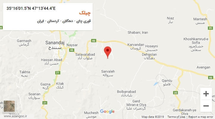 روستای چیلک بر روی نقشه