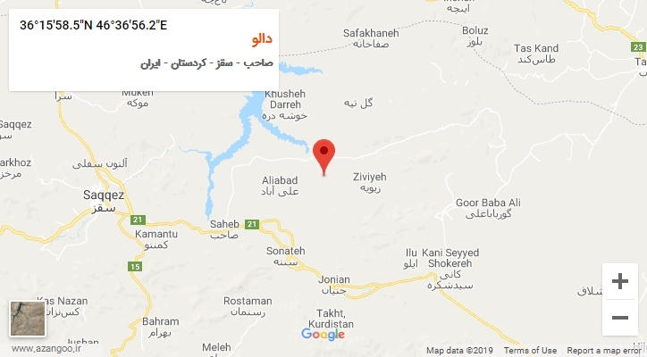 روستای دالو بر روی نقشه