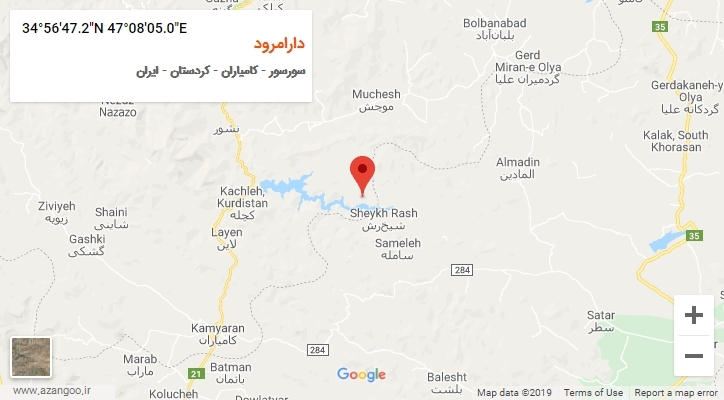 روستای دارامرود بر روی نقشه