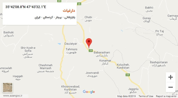 روستای دارغیاث بر روی نقشه