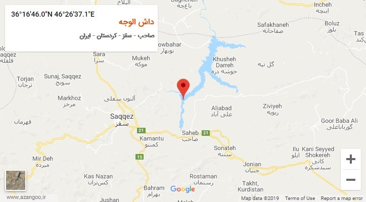 روستای داش الوجه بر روی نقشه