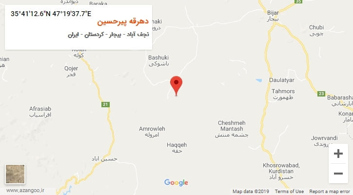 روستای دهرقه پیرحسین بر روی نقشه