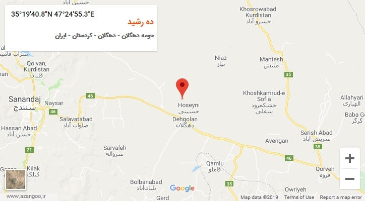روستای ده رشید بر روی نقشه