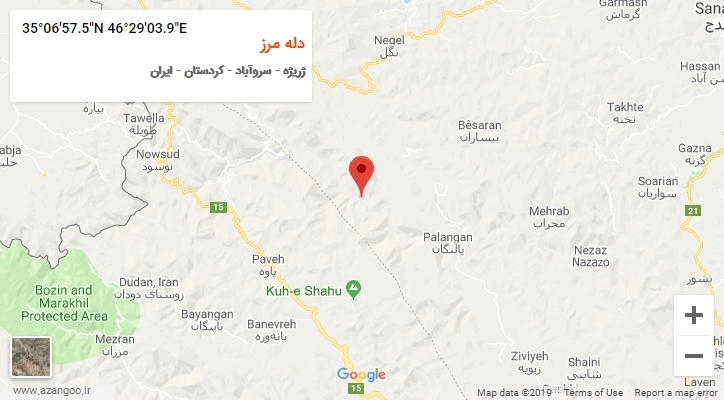 روستای دله مرز بر روی نقشه