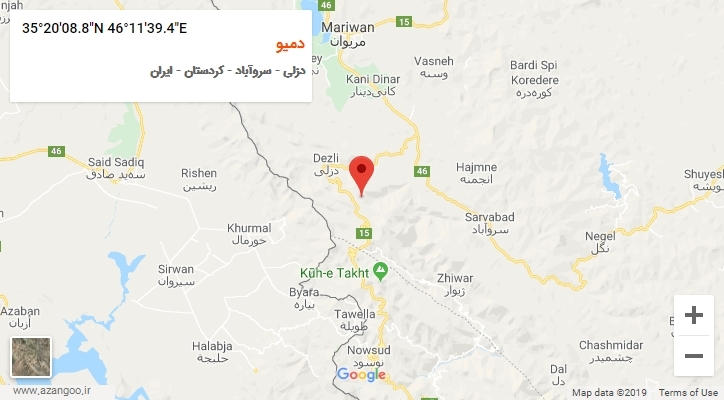روستای دمیو بر روی نقشه