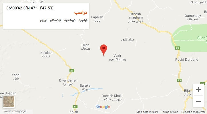 روستای دراسب بر روی نقشه