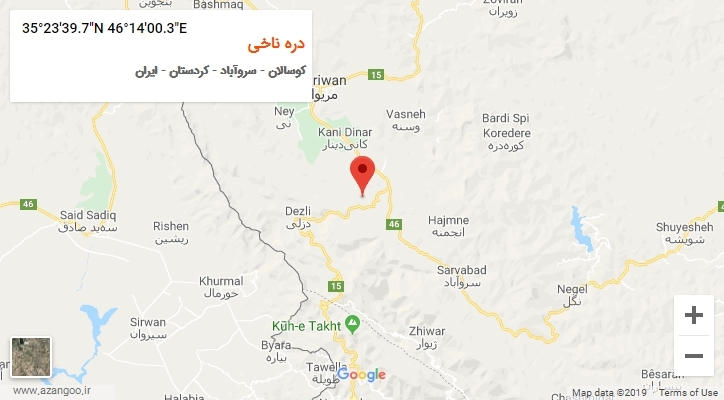 روستای دره ناخی بر روی نقشه