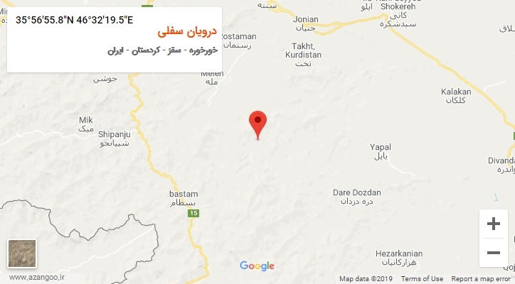 روستای درویان سفلی بر روی نقشه