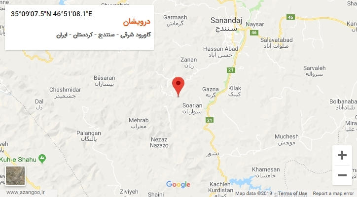 روستای درویشان بر روی نقشه