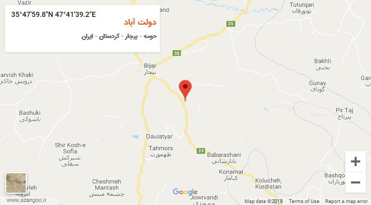 روستای دولت آباد بر روی نقشه