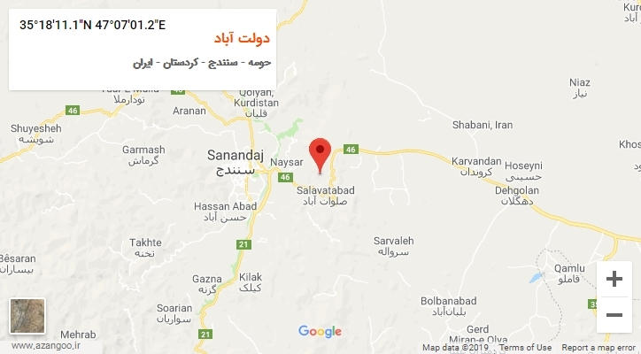 روستای دولت آباد بر روی نقشه