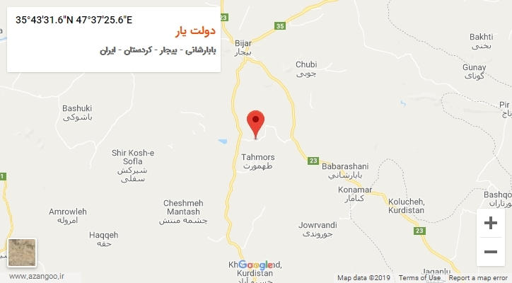 روستای دولت یار بر روی نقشه