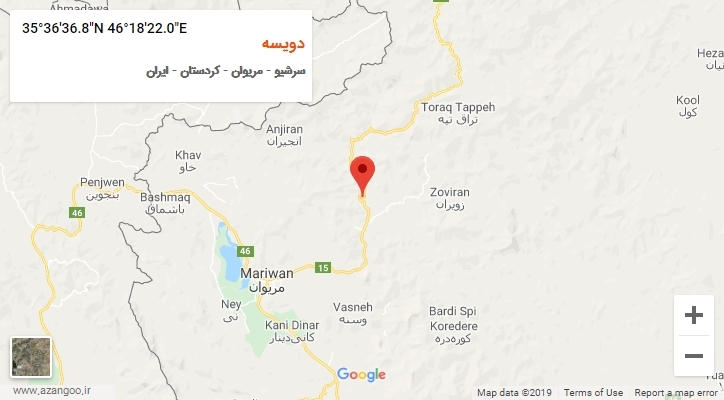 روستای دویسه بر روی نقشه