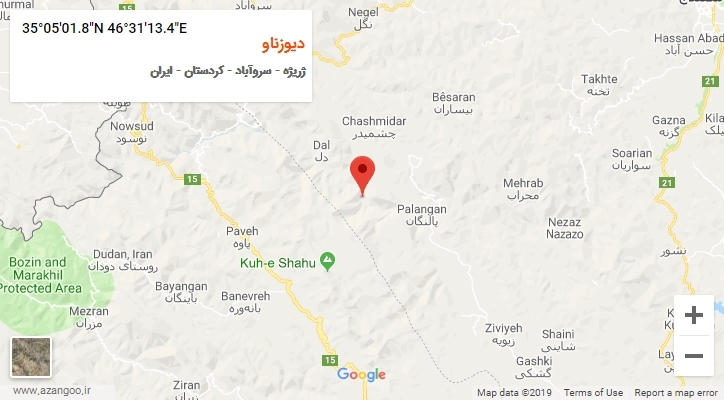 روستای دیوزناو بر روی نقشه