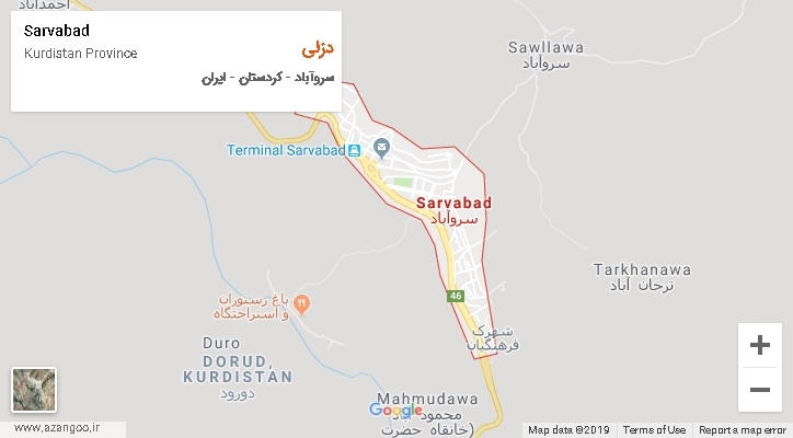 دهستان دزلی بر روی نقشه