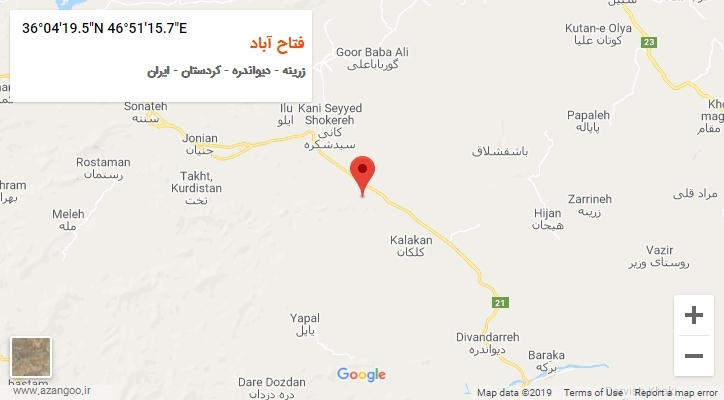 روستای فتاح آباد بر روی نقشه