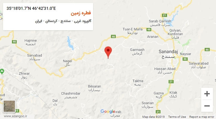 روستای فطره زمین بر روی نقشه