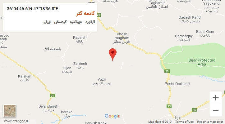 روستای گادمه گتر بر روی نقشه