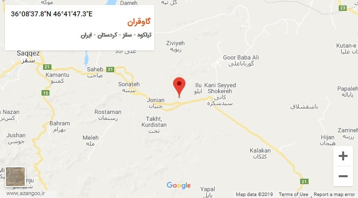 روستای گاوقران بر روی نقشه