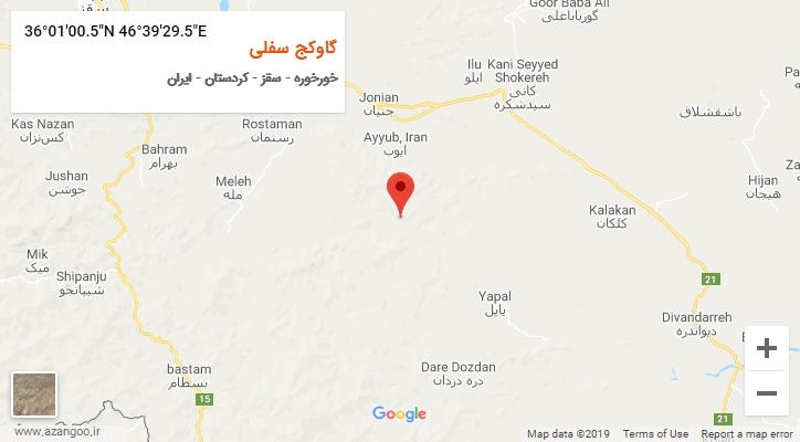 روستای گاوکج سفلی بر روی نقشه