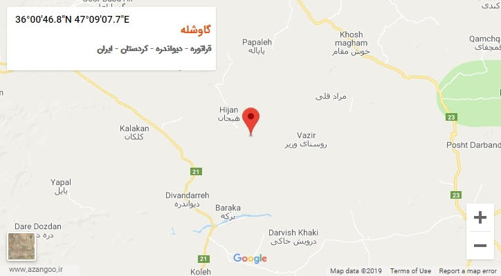 روستای گاوشله بر روی نقشه