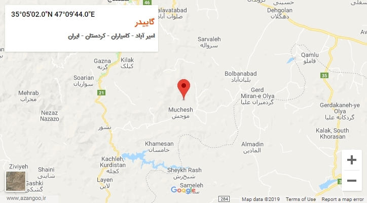روستای گاییدر بر روی نقشه
