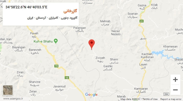 روستای گازرخانی بر روی نقشه