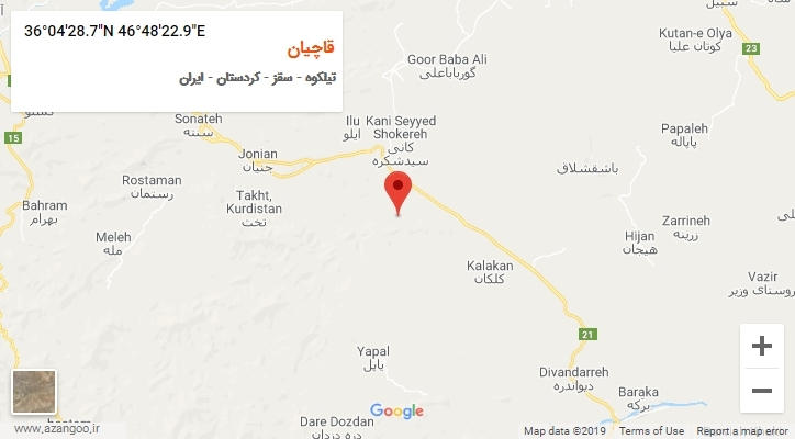 روستای قاچیان بر روی نقشه