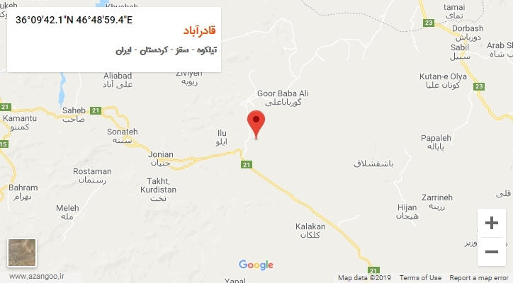 روستای قادرآباد بر روی نقشه