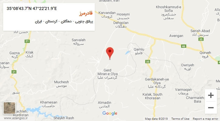 روستای قادرمرز بر روی نقشه