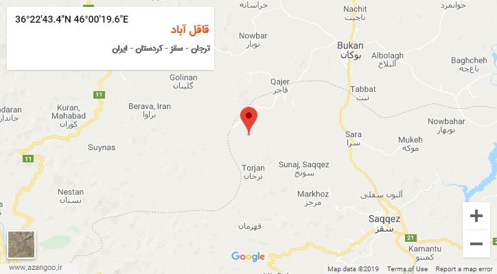 روستای قاقل آباد بر روی نقشه