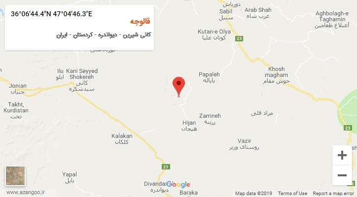 روستای قالوجه بر روی نقشه