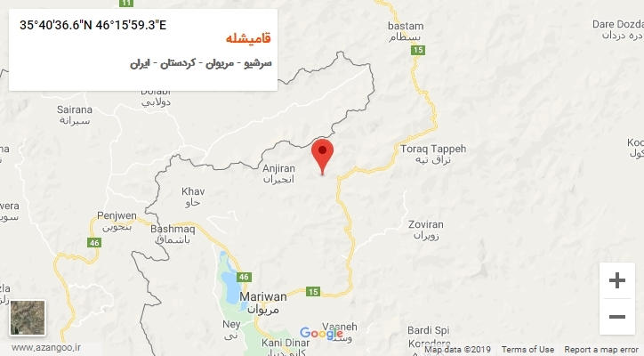 روستای قامیشله بر روی نقشه