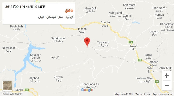 روستای قاشق بر روی نقشه